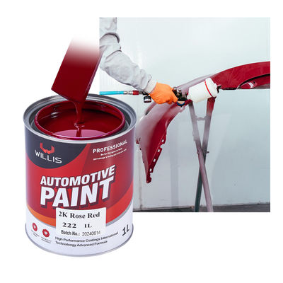 Rose Red 2K Solid Paint with 2 Years Shelf Life and Mixing Ratio 2:1:0.4-0.8 for Automotive and Plastic Coating