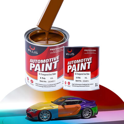 1K Transparent Iron Yellow Basecoat Auto Paint Acrylic Resin Liquid Coating for Car Refinish OEM Available Auto Paint Thinner