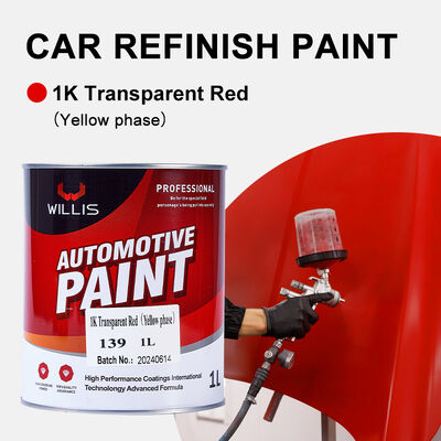 High Quality 1K Transparent Red Car Paint with 2K Primer Acrylic Resin Based Liquid Coating for Car Refinishing