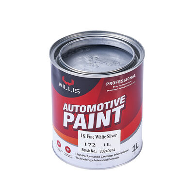 Hot Selling 1K Fine White Silver Polyurethane Thinner Auto Repair Car Acrylic Resin Coating Paint Spray Mixed Automotive Paint