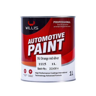 Orange Red & Silver 1K Acrylic Paint for Automotive Repair Single-Component Resin Liquid Coating for Cars Factory Supply
